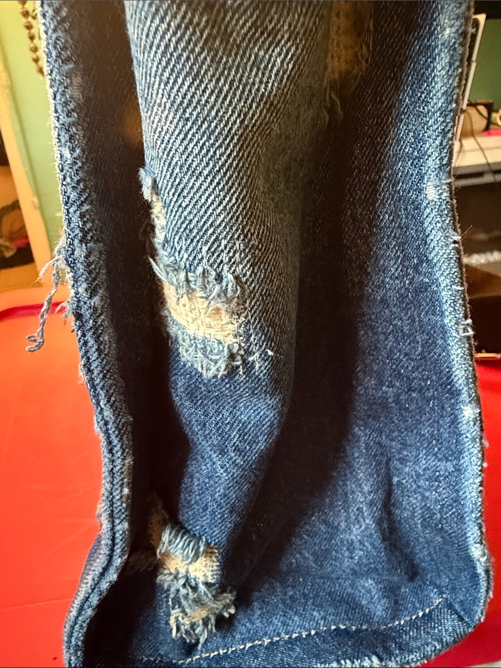 Marc Jacobs Distressed Denim Tote Bag medium size used - Picture 6 of 10